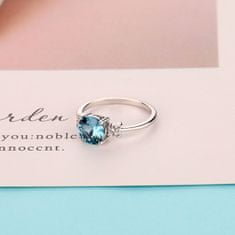 Emporial luxusní stříbrný prsten s drahokamem Safírové modré kouzlo MA-R0572-SILVER-BLUE Velikost: 5 (EU: 49-50)