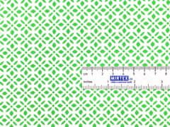 Mirtex Plátno DOMESTIK 145/21363-4 vzor ORNAMENT zelený, 1 běžný metr