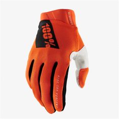 100% rukavice RIDEFIT fluo černo-oranžovo-bílé S