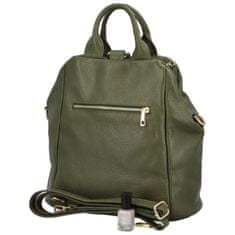 Delami Vera Pelle Luxusní dámský kožený kabelko-batoh Opu, zelená