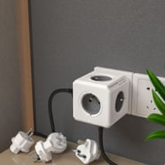 Allocacoc cestovní prodlužovací kabel PowerCube ReWirable + 3 zástrčky + kabel IEC EU FR; GREY