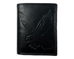 Dailyclothing Celokožená peněženka s orlem - černá 6258