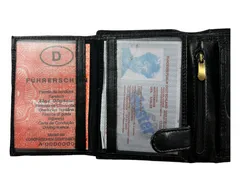 Dailyclothing Celokožená peněženka s traktorem- černá 5629