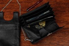 Beltimore 043 Kožená peněženka s pozdrem a řetízkem černá