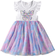 Dívčí šaty Jane barevné velký motýl 4