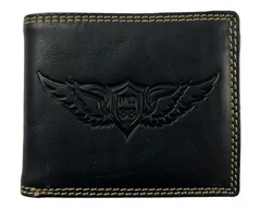 Dailyclothing Celokožená peněženka s křídly - černá 2568