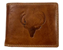 Dailyclothing Celokožená peněženka s jelenem - hnědá 5278