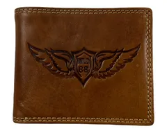 Dailyclothing Celokožená peněženka s křídly - hnědá 2568