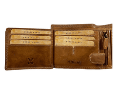 Dailyclothing Celokožená peněženka s křídly - hnědá 2568
