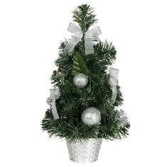 Guirma Vánoční dekorace stromeček se stříbrnými ozdobami 40 cm