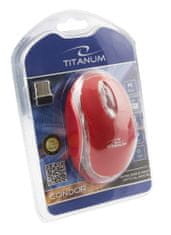 Titanum Bezdrátová myš Condor TM120R 3D 1000 DPI červená