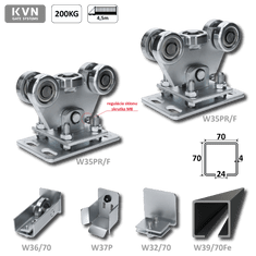 Kovoinox Samonosný systém 70x70x4 mm pro posuvné brány do 200 kg / 4,5 m otvor