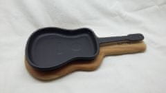 LAVA Metal Kytara - litinový talíř s dřevěným podstavcem