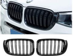 UNI Přední maska ledvinky Double-line BMW X3/X4 F25/F26 2014-2018 FACELIFT černá
