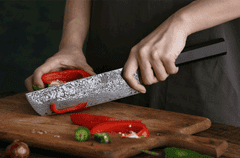 Xinzuo  Kuchyňský nůž Nakiri 7" XINZUO OSAKA 67 vrstev damaškové oceli 