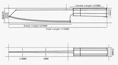 GRAND SHARP  Nůž Kiritsuke 9" GRAND SHARP TOKUŠIMA vysoce uhlíková ocel 