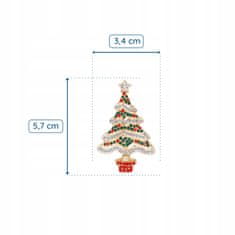 Pinets® Brož slavnostní barevný vánoční strom s hvězdou
