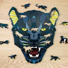 EWA ECO-WOOD-ART Panther | kvalitní dřevěné puzzle v dárkovém dřevěném boxu.