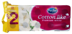 Perfex Cotton like toaletní papír, 3 vrstvy - 8+2 ks
