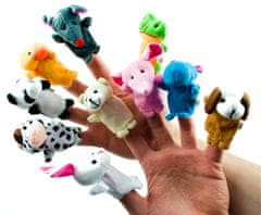 Fingerlings Prstové plyšové loutky s maskoty a zvířátky sada 10 kusů..