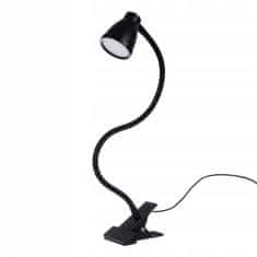 Northix Stolní lampa s klipem - USB - černá 