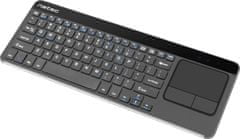 Natec Bezdrátová klávesnice s touch padem pro Smart TV Natec Turbot, hliníkové tělo