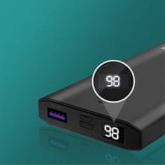 Powerbanka 10 000 mAh 18W (USB + Micro USB + USB-C) Kivee (KV-PT06D) černá
