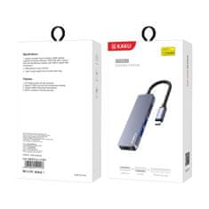 Kaku Dokovací stanice KAKU KSC-274 HUB USB 3.0 TYP C HDMI 4K SD thunderbolt 5v1