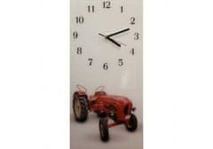 Glasdekor Nástěnné hodiny traktor 30x60cm VI - Materiál: kalené sklo
