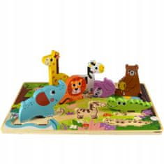 Tooky Toy Dřevěná hračka Tooky Puzzle zvířátek v lese Dopa