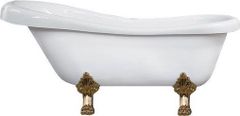 Mexen Retro volně stojící vana 150x73 cm bílá, nohy zlato , sifon chrom (53251507300-50)