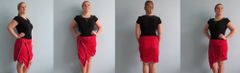 VeRa - Ver Ráčilová Esence posedlosti - červená úpletová sukně s řasením