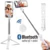 Stand XT-10 selfie tyč se stativem a Bluetooth dálkovým ovládáním pro mobilní telefony bílá (Android a iOS)