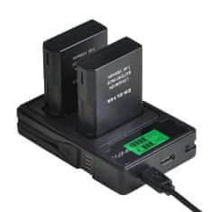 Batmax Duální USB nabíječka baterií Nikon EN-EL14a/EN-EL14 s displejem (náhrada Nikon MH-24)