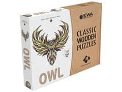 EWA ECO-WOOD-ART sova | plnobarevné dřevěné puzzle od EWA