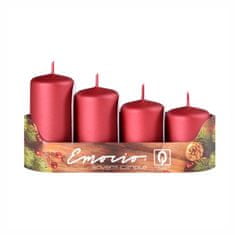 Emocio Adventní svíčky, červené matné exclusive 40 mm