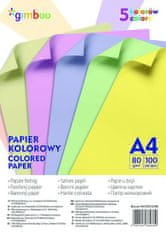 Gimboo Sada barevných papírů A4 80 g/m2, 100 listů, mix pastelových barev