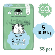 MUUMI BABY Pants 5 Maxi+ 10-15 kg kalhotkové eko pleny 38 ks