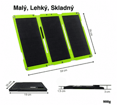 Green Power Přenosný solární panel 30W-PD, USB QC3.0, USB-C PD3,0. 2022