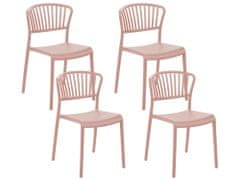 Beliani Sada 4 jídelních židlí růžové GELA