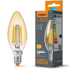 VIDEX LED žárovka E14 C35 6W = 52W 680lm 2200K Teplá bílá