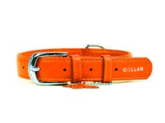 Collar Obojek kožený Glamour Classic - oranžový (46-60cm/35mm)