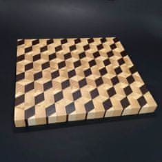 AMADEA Dřevěné prkénko servírovací mozaika, masivní dřevo- spárovka ze 3 druhů dřevin, 29x27x2,5 cm