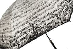 Simmy Luxusní holový deštník Noty + houslový klíč krémový