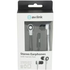 AV:link gumová sluchátka s handsfree, černo-bílá