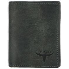 Buffalo Wild Pánská kožená peněženka na výšku s prošíváním Foster, černá