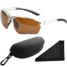 Polarized Brýle sluneční 251 - obroučky průhledné-černé / skla hnědá / polarizační skla / pouzdro a utěrka