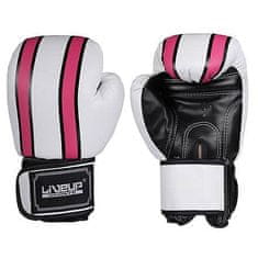 LiveUp Boxing gloves zápasové boxovací rukavice bílá-červená Hmotnost: 10 oz