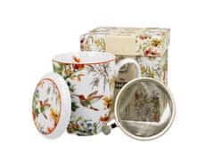 Duo Porcelanový hrnek na čaj s infuzerem LINNEA 380ml v dárkové krabičce