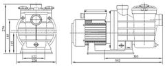 HansCraft Bazénové čerpadlo Blue Power 260, 6 m3/h